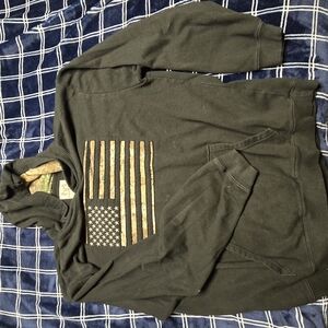 Black Hoodie with Gold Striped Flag